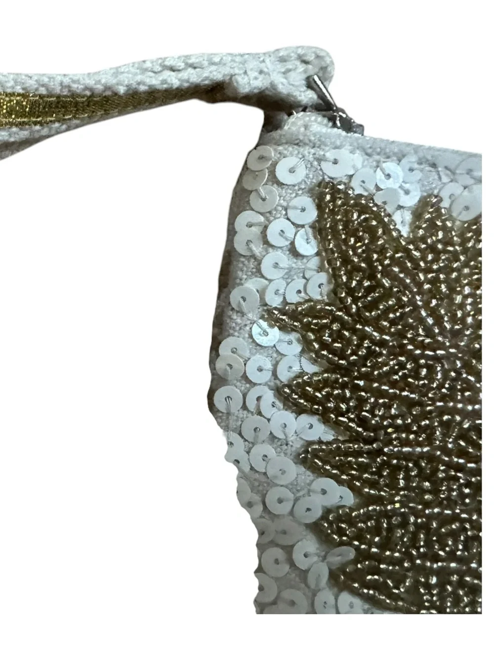 America & Beyond Rose Gold Garden Hand-Beaded Embellished Clutch Pouch
